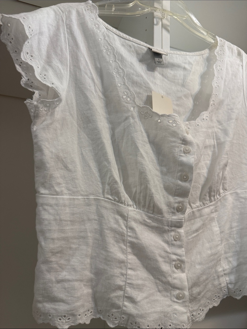 a new day white eyelet top L - Picture 2 of 3